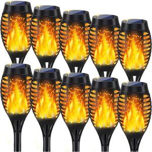 10Pack Solar Lights Outdoor, Solar Torch Lights Outdoor Flickering Flame